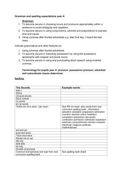 Grammar and spelling expectations year 4