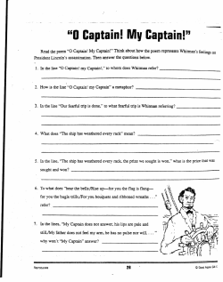 0 Captain! My Captain!