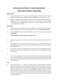 FILTER SALES AUSTRALIA 25 YEARS ANNIVERSARY LUCKY