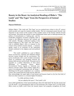 An Analytical Reading of Blake`s