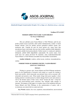 Neslihan G&Uuml;NAYDIN1 MODERN ŞİİRİN &Ouml;NC&Uuml;LERİ: NAZIM