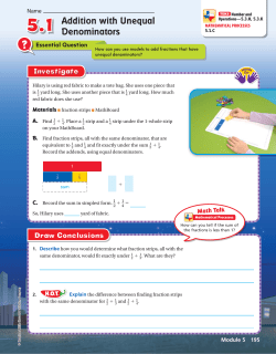 Addition with Unequal Denominators