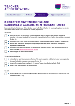 Maintenance Of Proficient Teacher Accreditation Report Template