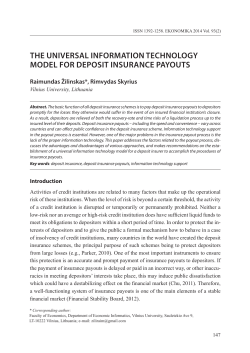 the universal information technology model for deposit insurance