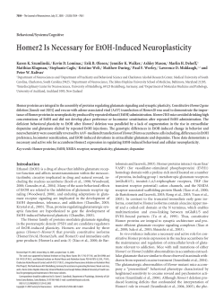 Homer2 Is Necessary for EtOH-Induced Neuroplasticity