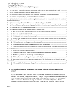 FLSA Pay Transition FAQ`s