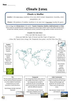 Climate Zones - The Paper Comet