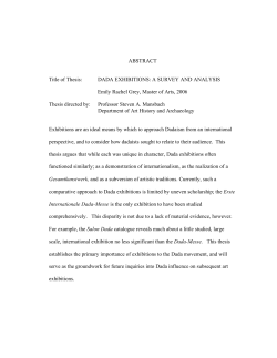 Dada Exhibitions: A Survey and Analysis - DRUM