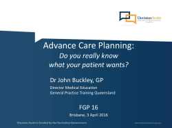 Palliative care, advance care planning