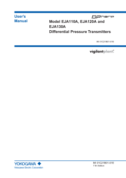 User`s Manual Model EJA110A, EJA120A and EJA130A Differential