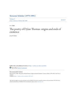 The poetry of Dylan Thomas: origins and ends of existence