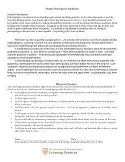Sample Participation Guidelines Section Participation: Participating
