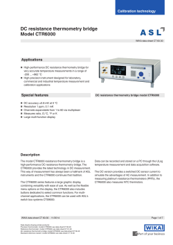 DC resistance thermometry bridge Model CTR6000