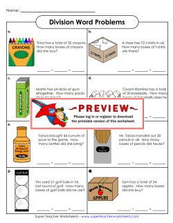Division Word Problems - Super Teacher Worksheets