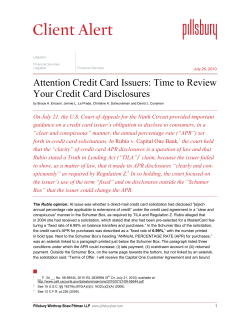 Attention Credit Card Issuers: Time to Review Your Credit Card