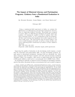 The Impact of Maternal Literacy and Participation Programs