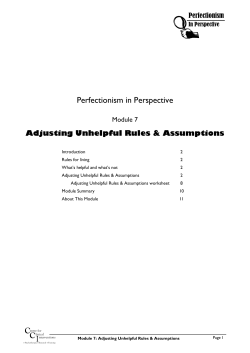 Module 7 - Adjusting unhelpful rules and assumptions