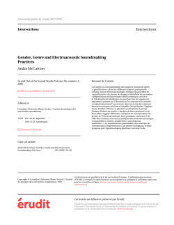 Gender, Genre and Electroacoustic Soundmaking Practices