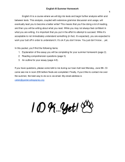 11th Grade English - Golder College Prep