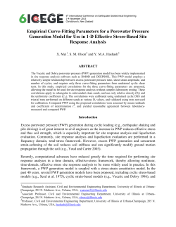 Empirical Curve-Fitting Parameters for a Porewater Pressure
