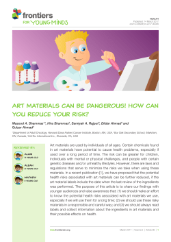 Art Materials Can Be Dangerous! How Can You Reduce Your Risk?