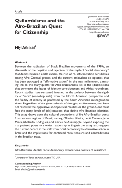 Quilombismo and the Afro-Brazilian Quest for Citizenship