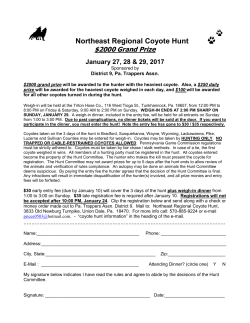 Northeast Regional Coyote Hunt - Pennsylvania Trappers Association