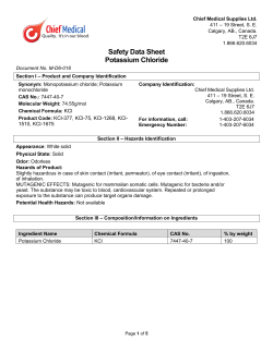 Potassium Chloride - Chief Medical Supplies