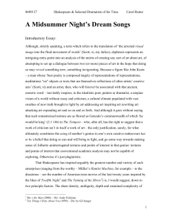 A Midsummer Night`s Dream Songs