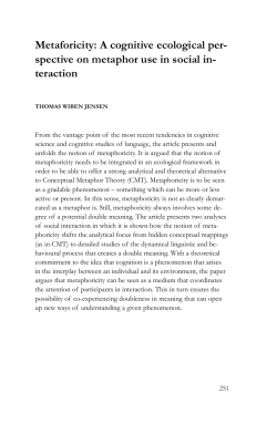 Metaforicity: A cognitive ecological per