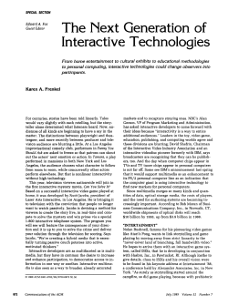 The Next Generation of Interactive Technologies