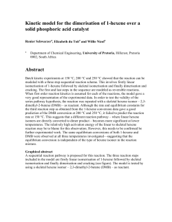 Kinetic model for the dimerisation of 1-hexene over a