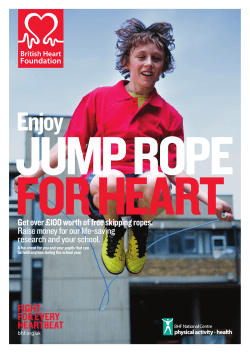 Get over &pound;100 worth of free skipping ropes. Raise money for our life