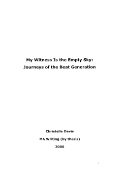 My Witness Is the Empty Sky: Journeys of the Beat