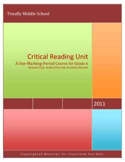 Critical Reading Unit