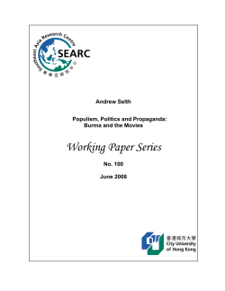 Populism, Politics and Propaganda: Burma and the Movies