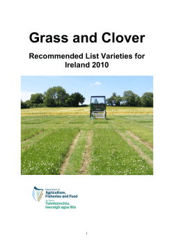 Grass and Clover Recommended List Varieties for Ireland 2010
