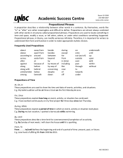 Prepositional Phrases