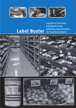 Label Buster Guide &ndash; A Guide to the Food Standards Code