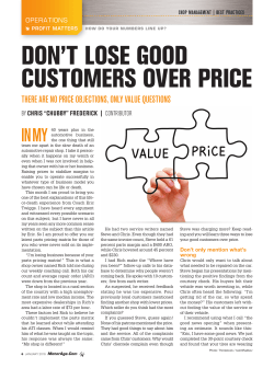don`t lose good customers over price