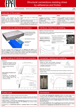 Overview of the project Connection by adherence and friction