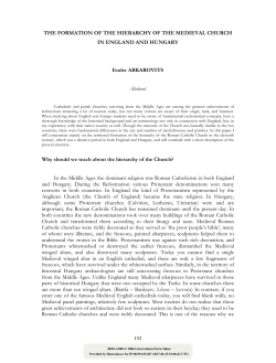 The Formation of the Hierarchy of the Medieval Church in England