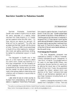 Barrister Gandhi to Mahatma Gandhi - i