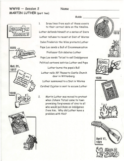MARTIN LUTHER (part two) -\