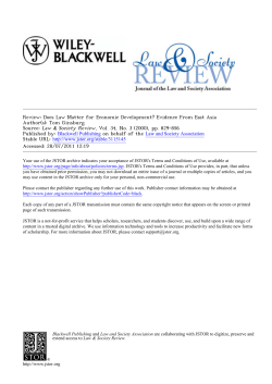 Does Law Matter for Economic Development?