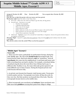 Sequim Middle School 7th Grade AOW # 3 Middle Ages, Excerpt 2