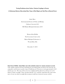 Testing Predictions about Carbon- Nutrient Couplings in Forests: A