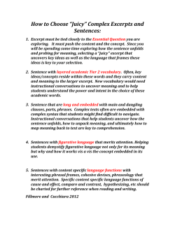 How to Choose &ldquo;Juicy&rdquo; Complex Excerpts and Sentences: