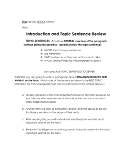 Introduction and Topic Sentence Review