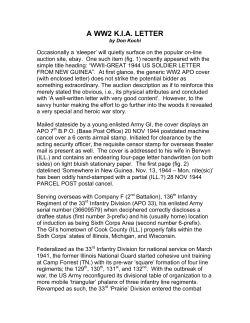 a ww2 kia letter - 33rd Infantry Division